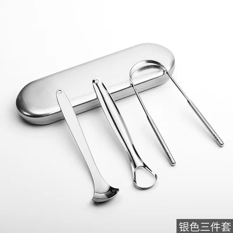 Wholesale Customize Stainless Steel Tongue Scraper 2 Pack With Travel Case