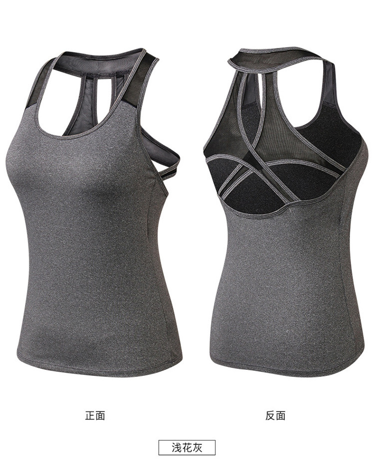 Wholesale High Quality Gym Yoga Vest Women Running Fitness Clothes Sports Top Ladies Mesh Tank Tops