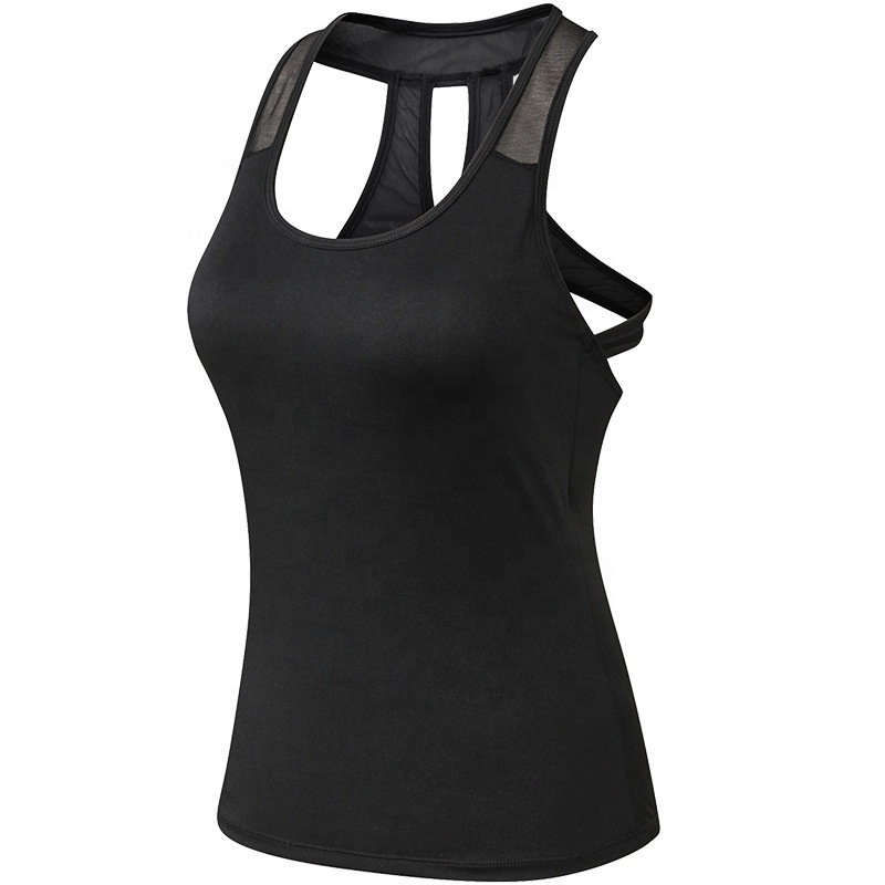 Wholesale High Quality Gym Yoga Vest Women Running Fitness Clothes Sports Top Ladies Mesh Tank Tops