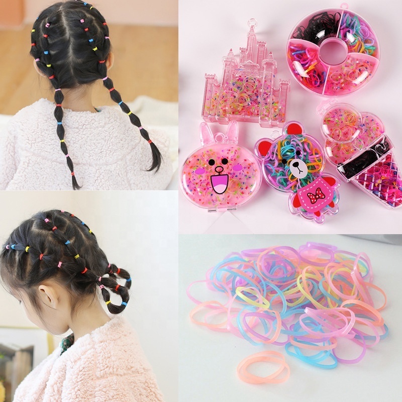 Cartoon Colorful Cute Baby Elastic Hair Tie Set Kids Accessories