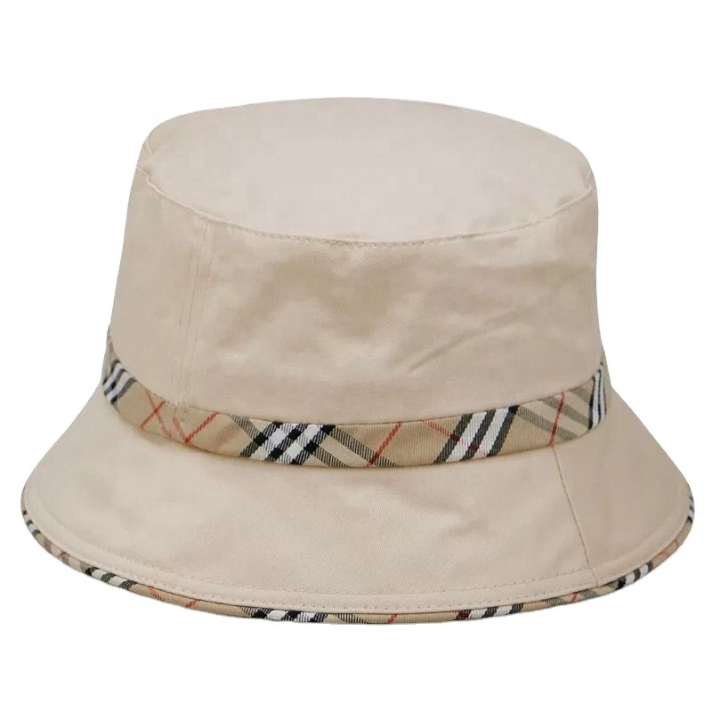 Fashion 100% Cotton Bucket Hat Summer Outdoor Travel Packable Beach Sun Hat 2023 Customized Bucket Hat