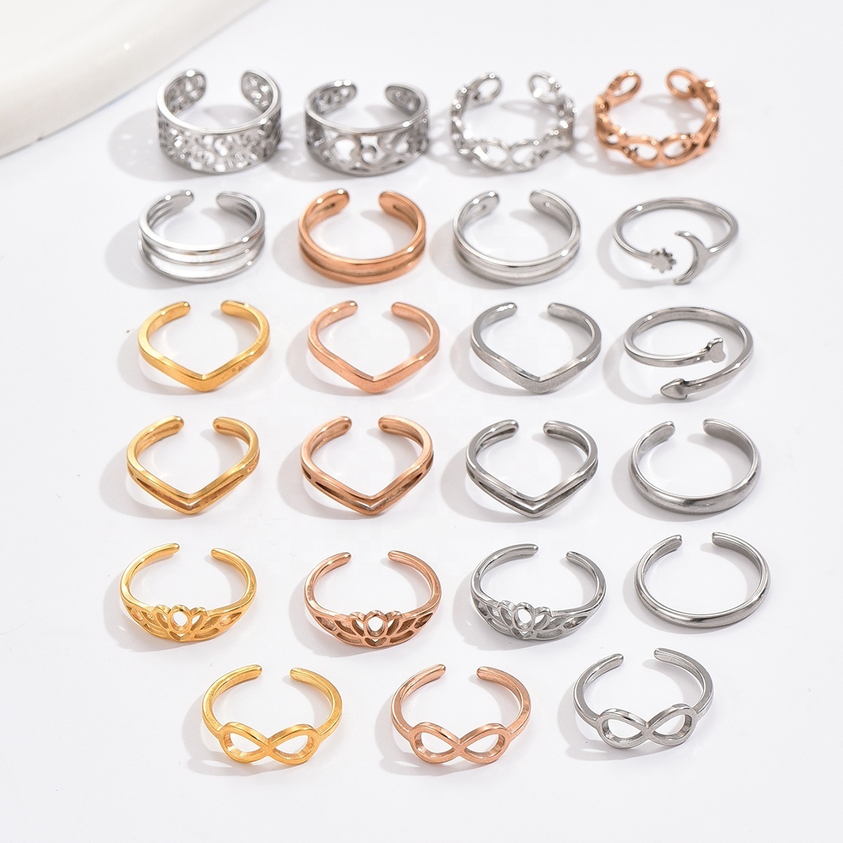 Wholesale Fitted Stainless Steel Silver Gold Fine Fashion Jewelry Toe Rings Waterproof For Women Feet Piercing Jewelry