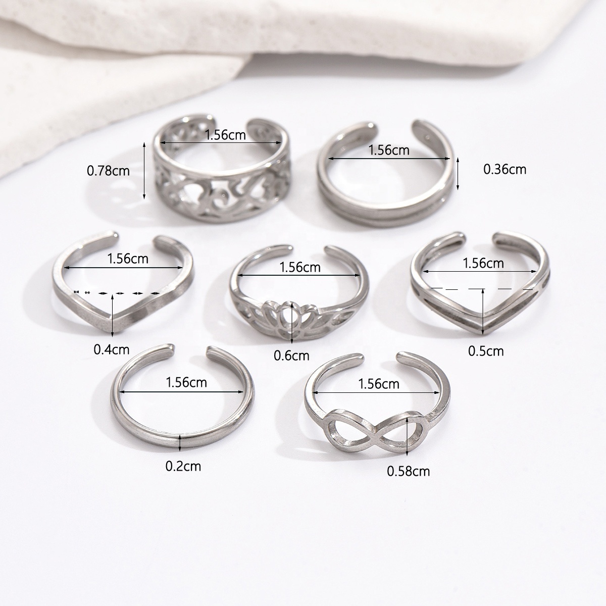 Wholesale Fitted Stainless Steel Silver Gold Fine Fashion Jewelry Toe Rings Waterproof For Women Feet Piercing Jewelry