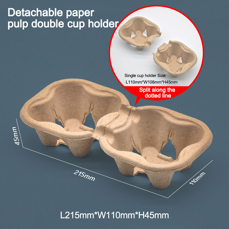 Hot Coffee Paper Cup Disposable Double Wall paper cup holder 8-32 oz ready to ship 2 4 cup carrier take away holder