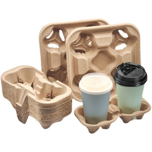 Hot Coffee Paper Cup Disposable Double Wall paper cup holder 8-32 oz ready to ship 2 4 cup carrier take away holder