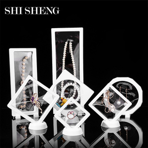 SHI SHENG 3D Floating PE Film Transparent Jewelry Gift Box for Pendant Necklace Bracelet Ring Coin Jewelry Pin Storage Box