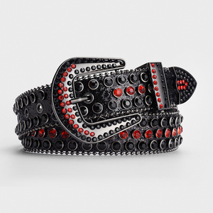 Skull Punk Buckle Belts for Women Luxury Rhinestone Bling Buckle Decorative Vintage Mens Jean Waistband