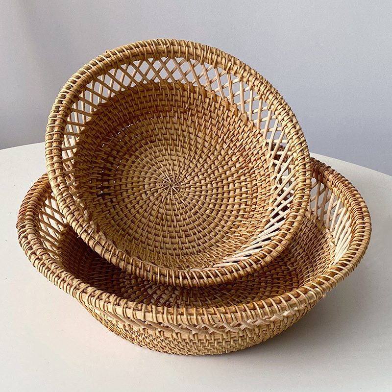 Vietnamese Autumn Vine Handwoven Fruit Bread Storage Basket