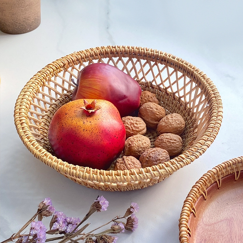 Vietnamese Autumn Vine Handwoven Fruit Bread Storage Basket