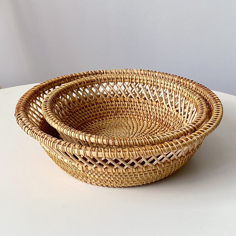 Vietnamese Autumn Vine Handwoven Fruit Bread Storage Basket