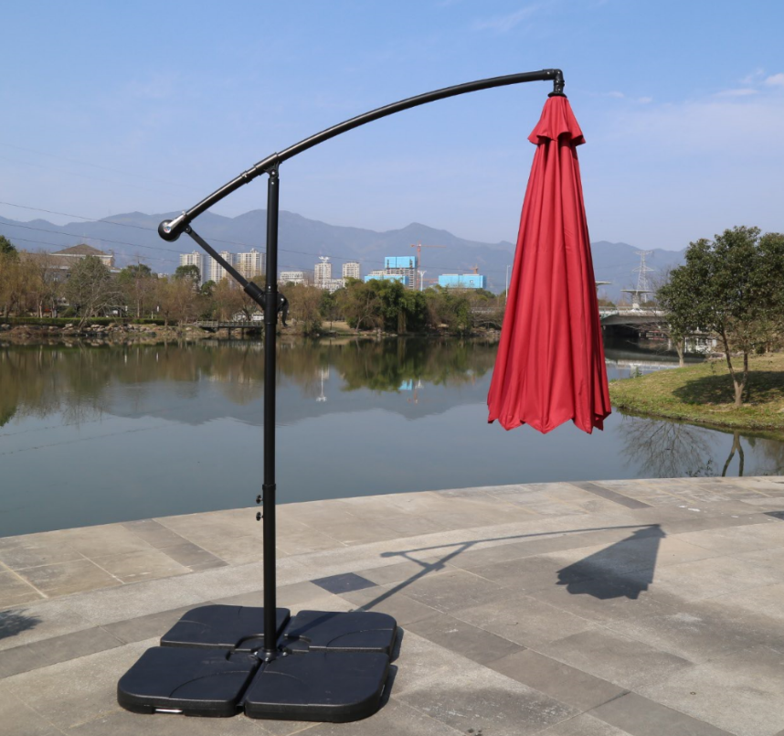 Outdoor Parasol Iron Banana Umbrella Patio Garden Restaurant Steel Outdoor Furniture Umbrella Manufacturer Umbrella Price 8 Ribs