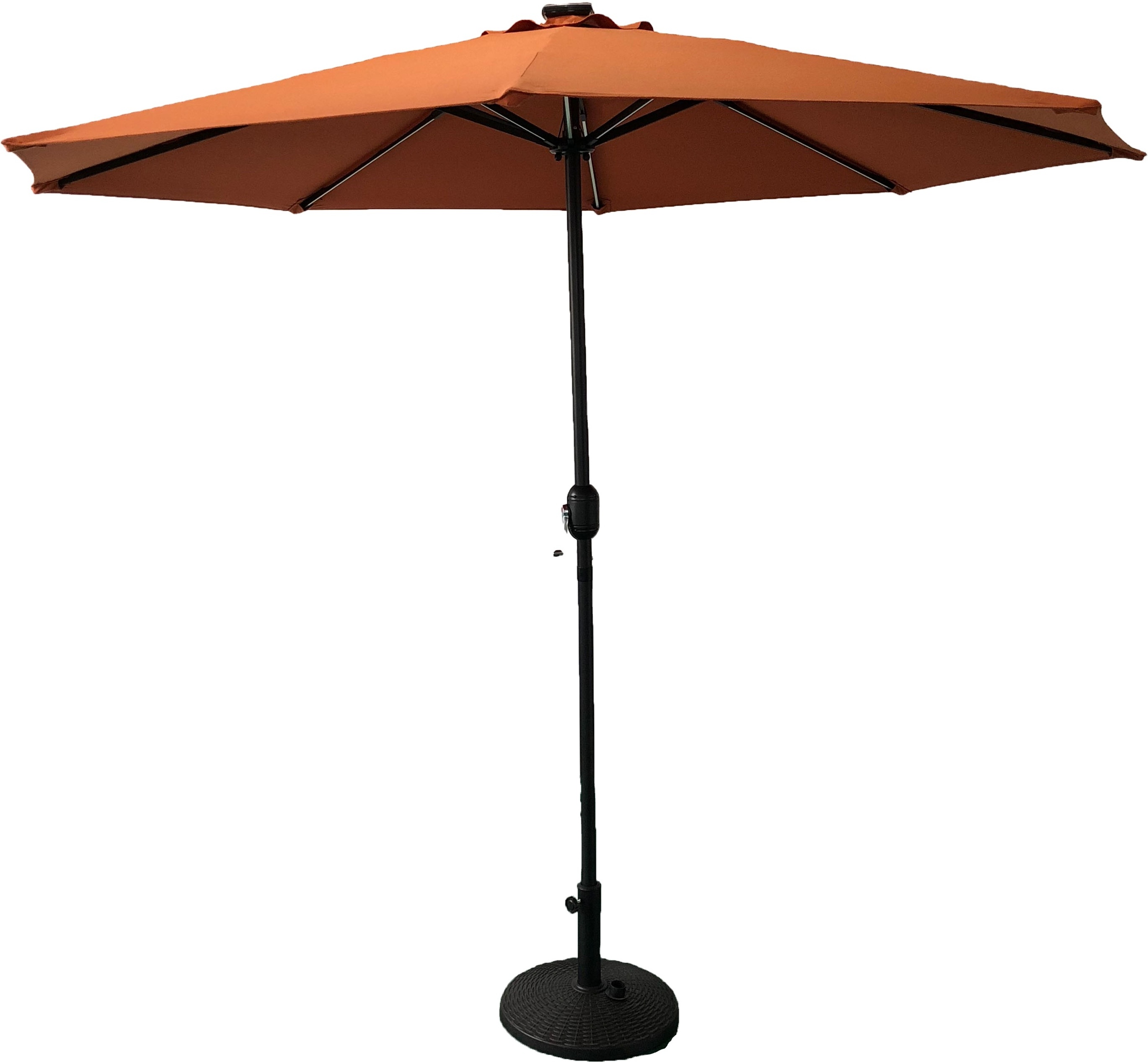 Tiltable Patio Umbrella Olefin Type Umbrella Patio Umbrella with  Solar Neon Lights