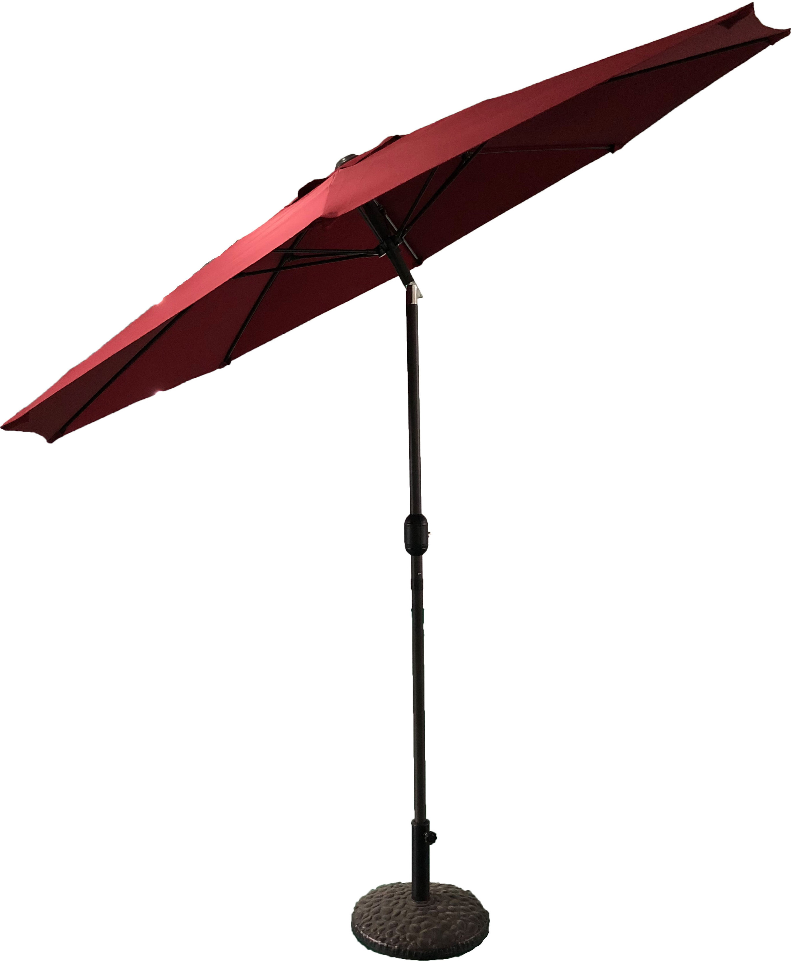 Tiltable Patio Umbrella with Fiberglass Ribs&Auto Garden Parasol