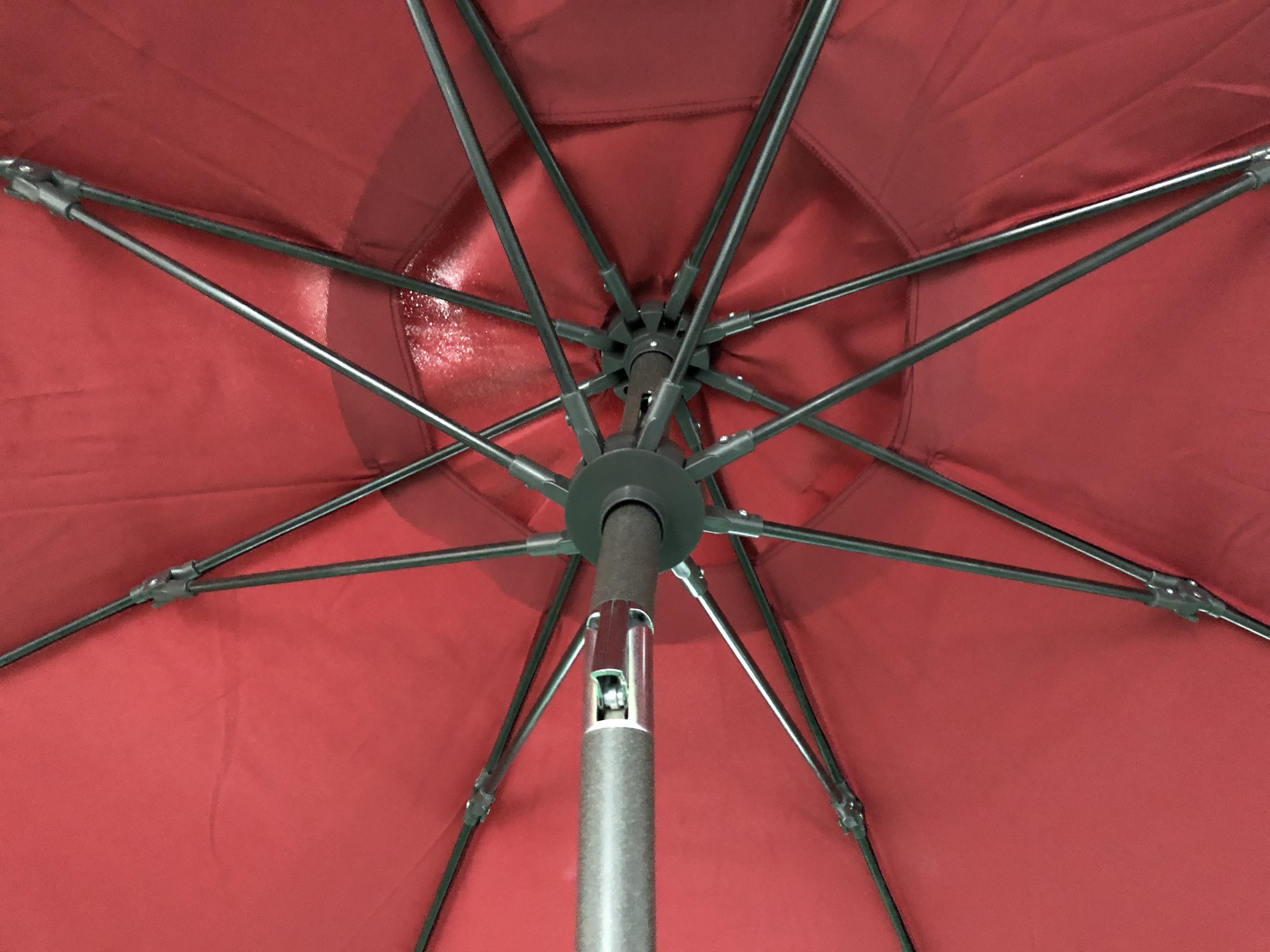 Tiltable Patio Umbrella with Fiberglass Ribs&Auto Garden Parasol