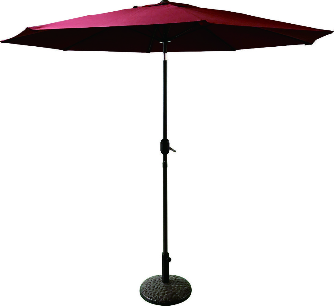 Tiltable Patio Umbrella with Fiberglass Ribs&Auto Garden Parasol