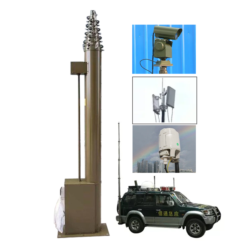 Wireless Remote Control Communication Camera Telescoping tv Antenna Mast 10m 12m Crank up Telescoping Masts