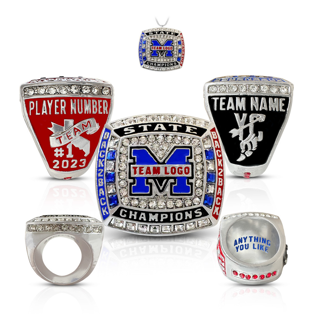 Custom Basketball Sports University Usssa fantasy football Championship Ring Baseball Softball Usssa youth Championship Rings