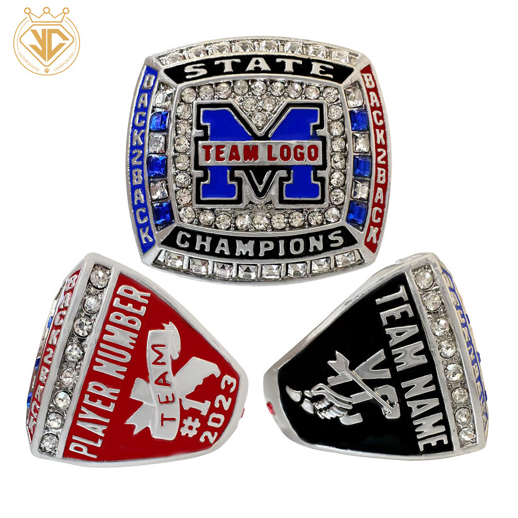 Yangcai Custom Basketball  Football League Usssa Baseball Championship Ring Softball Volleyball Youth Lakers Championship Rings