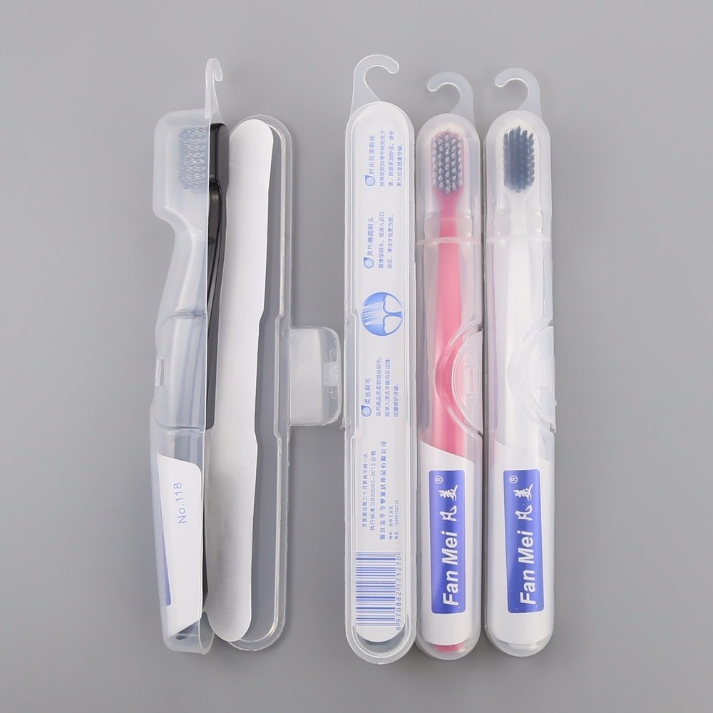 New Package of Toothbrush with PP Foldable Case Hiking and Travel Toothbrush Container Spiral Tapered Bristles From Xinda