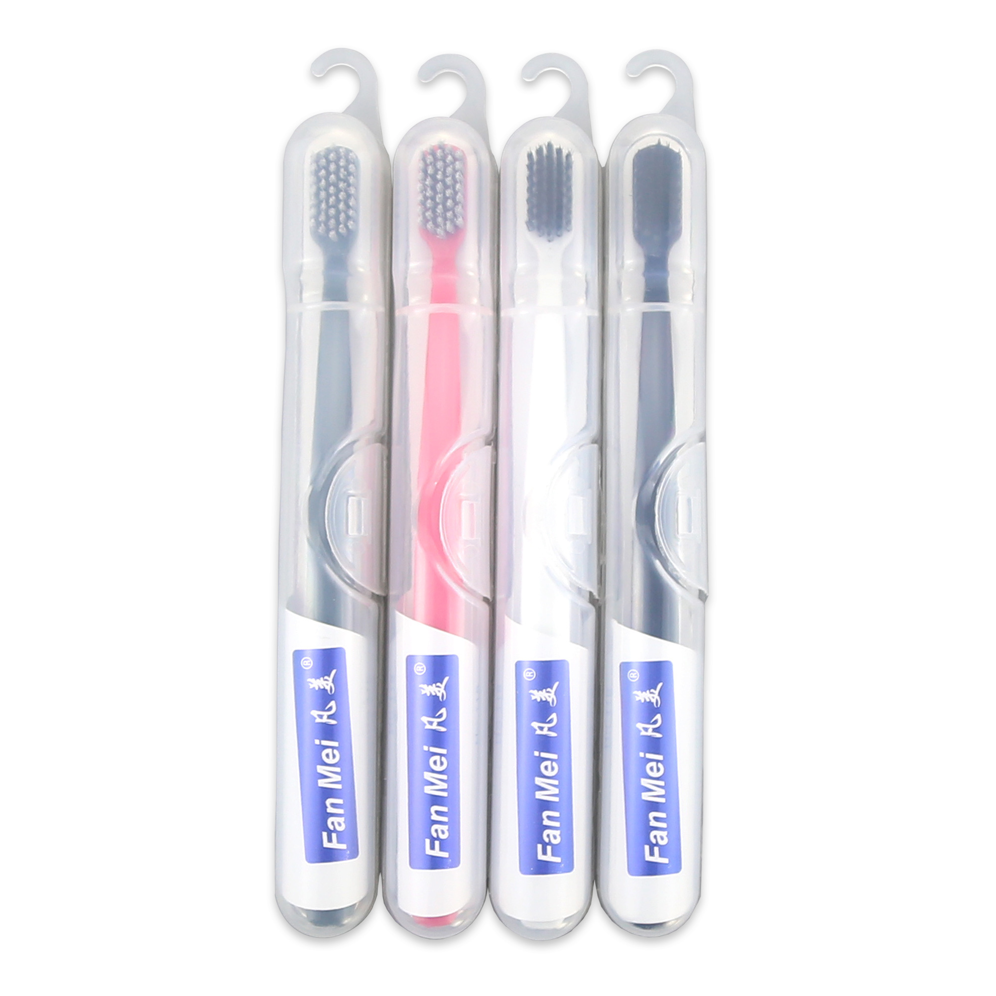 New Package of Toothbrush with PP Foldable Case Hiking and Travel Toothbrush Container Spiral Tapered Bristles From Xinda