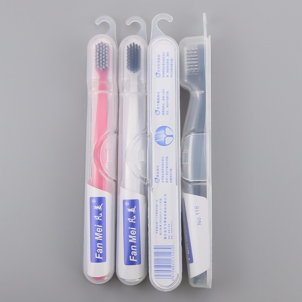 New Package of Toothbrush with PP Foldable Case Hiking and Travel Toothbrush Container Spiral Tapered Bristles From Xinda