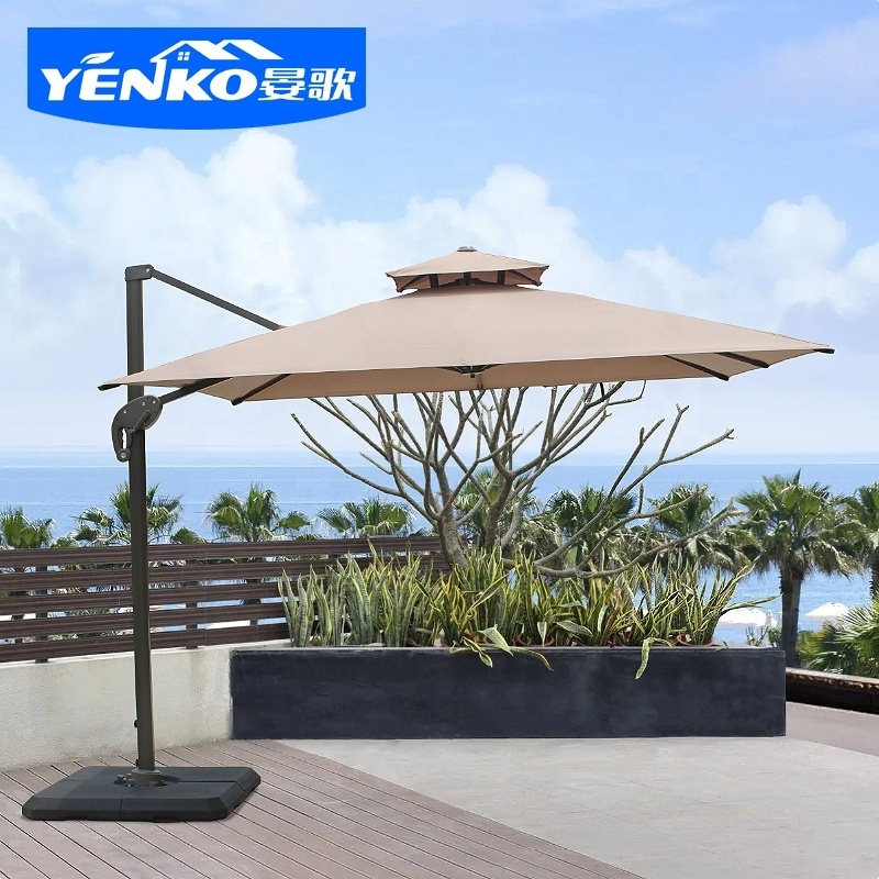 360 rotation aluminum outdoor patio beach umbrella with logo swimming pool sun parasol umbrella