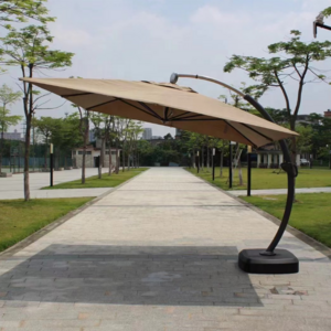 High end aluminum outdoor umbrella with wheels beach pool furniture patio garden furniture