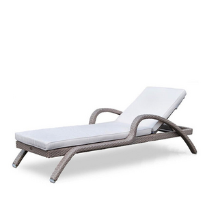 Modern aluminum sun lounger with coffee table rattan beach deck chair garden sunbed outdoor hotel resort chaise lounge