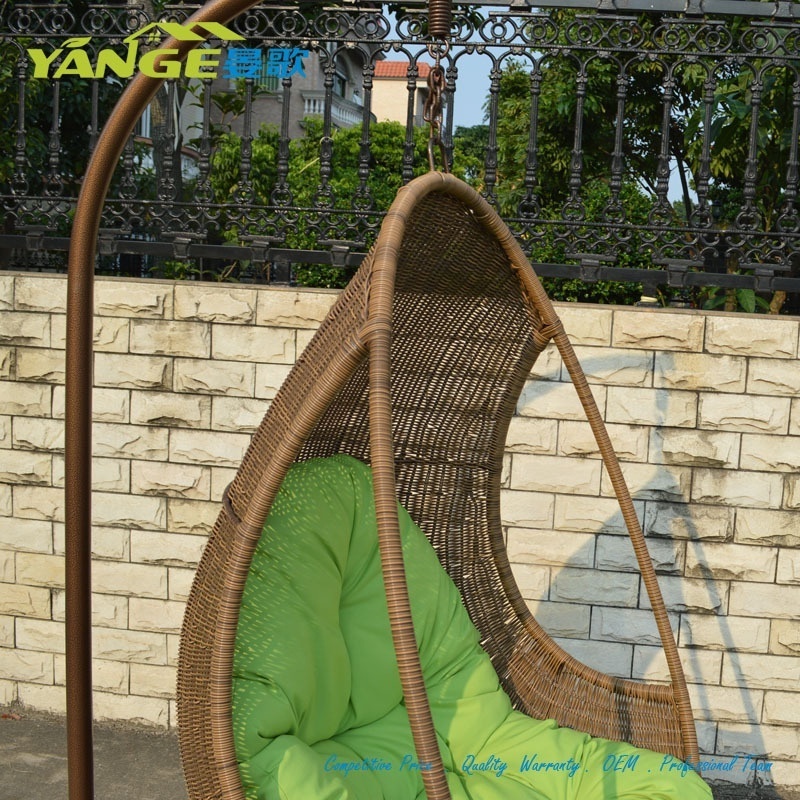 Indoor and outdoor using garden patio balcony  furniture bird nest hanging swing chairs egg shaped swing chair with stand