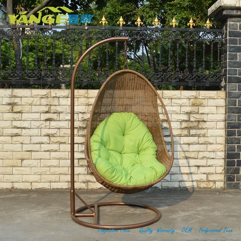 Indoor and outdoor using garden patio balcony  furniture bird nest hanging swing chairs egg shaped swing chair with stand