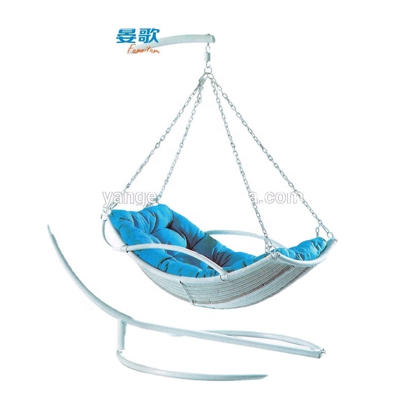 adult outdoor rattan round garden swing bed