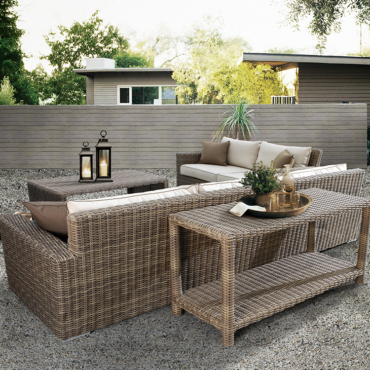 All weather Wicker Cane Rattan Outdoor Patio Sofas Couch Garden Outdoor Sofa Sectional set high quality outdoor furniture