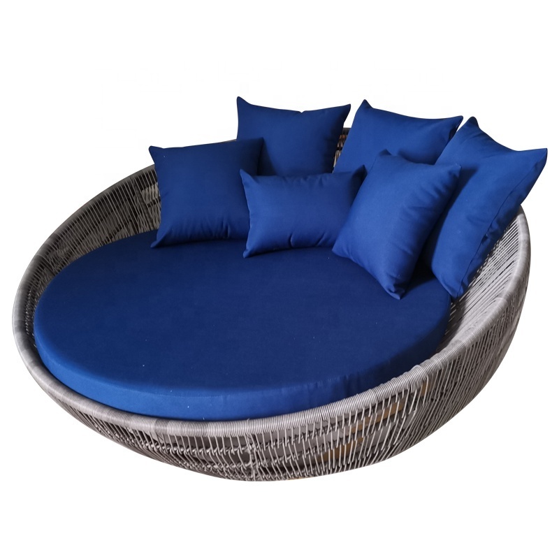 Garden set Outdoor Furniture Beach Chair rattan outdoor round bed pool lounge aluminum sunbed outdoor