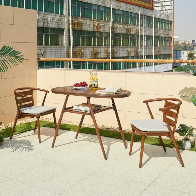 Rattan patio furniture garden set cafe dining room table and chairs terrace furnitures