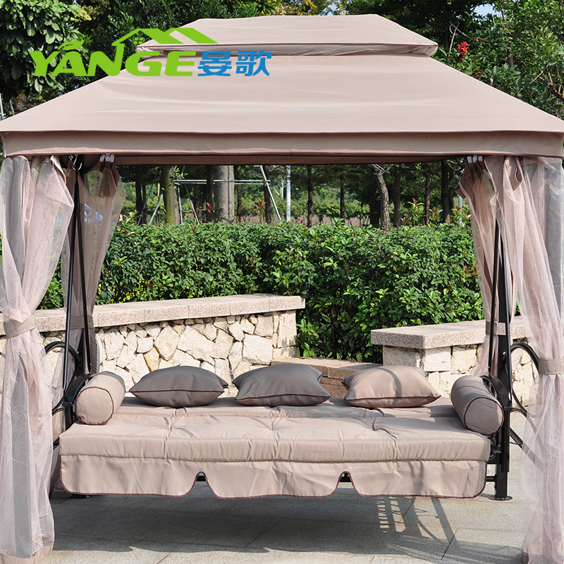 Outdoor garden swing chair sun canopy hanging chair and bed with mosquito net