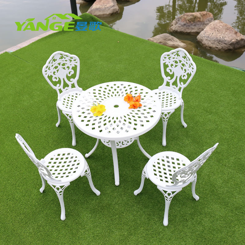 Luxury Cast Aluminum Outdoor Furniture Fabric Chairs Sets Garden Table Set