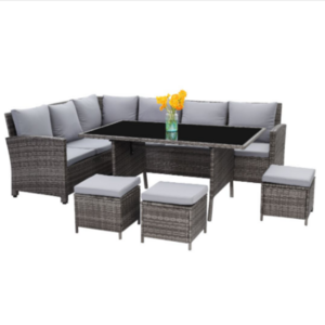 Factory direct rattan sofa set gray outdoor garden patio furniture