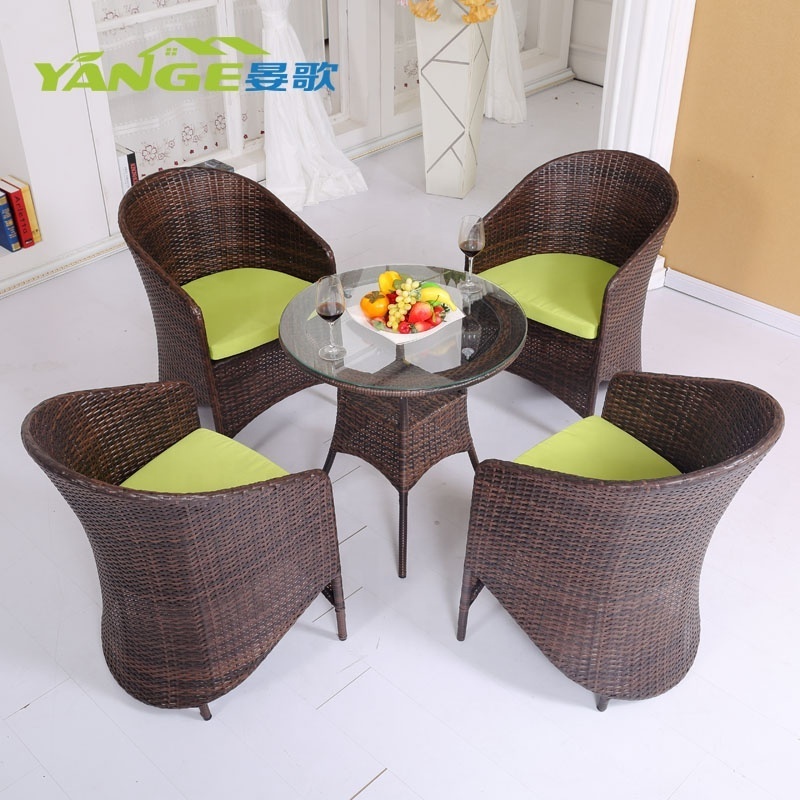 Modern all weather wicker outdoor furniture garden set plastic resin chair rattan patio furniture dining table and chairs set