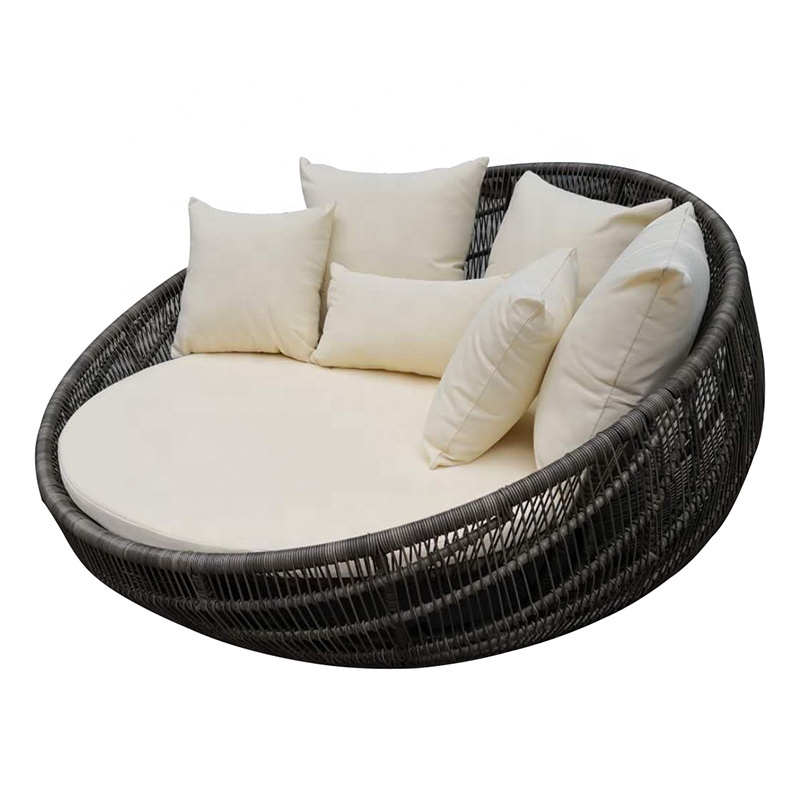 Garden set Outdoor Furniture Beach Chair rattan outdoor round bed pool lounge aluminum sunbed outdoor