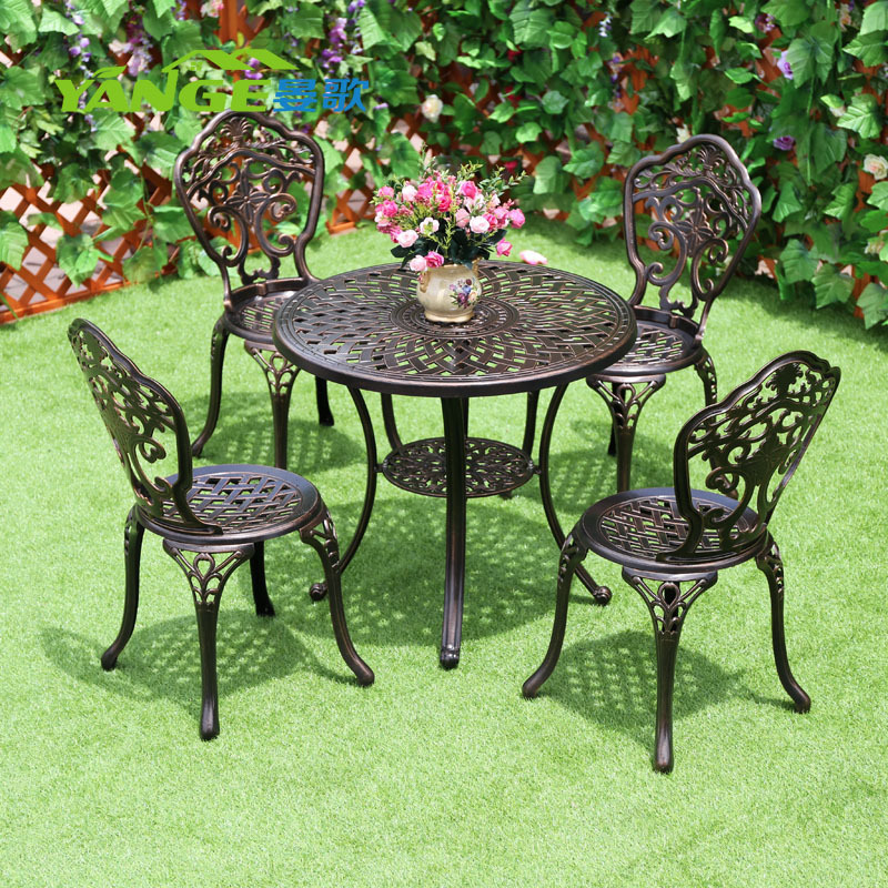 Luxury Cast Aluminum Outdoor Furniture Fabric Chairs Sets Garden Table Set