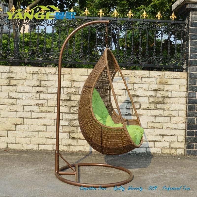 Indoor and outdoor using garden patio balcony  furniture bird nest hanging swing chairs egg shaped swing chair with stand