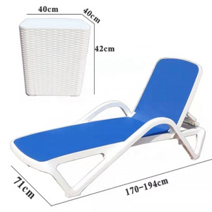 Plastic high quality beach hotel Sun Deck Chair swimming pool chaise longue outdoor Sun Loungers laying chair