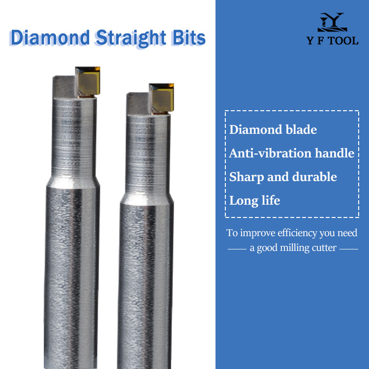 CNC Custom Diamond polishing Bits Carbide diamond straight bits for acrylic and aluminum polishing with mirror effect