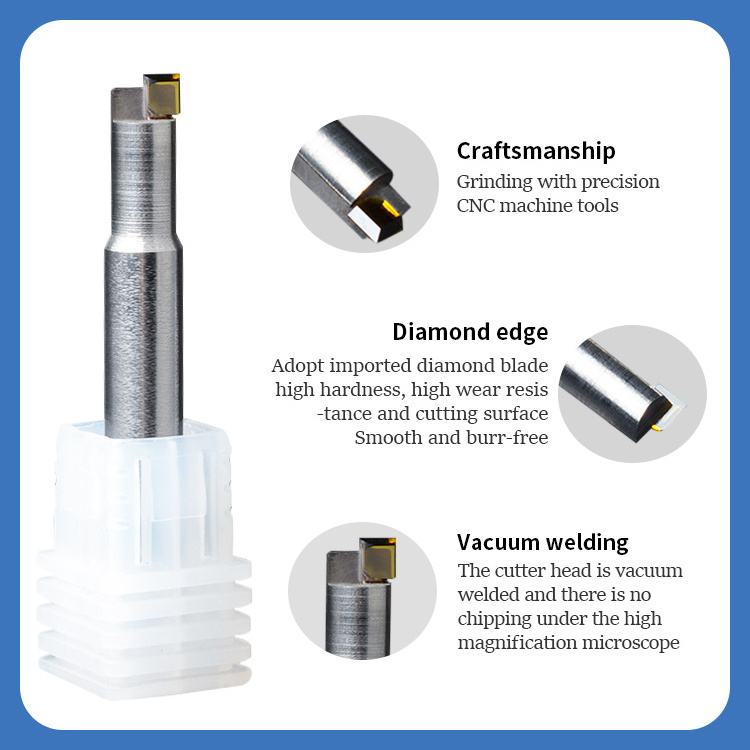 CNC Custom Diamond polishing Bits Carbide diamond straight bits for acrylic and aluminum polishing with mirror effect