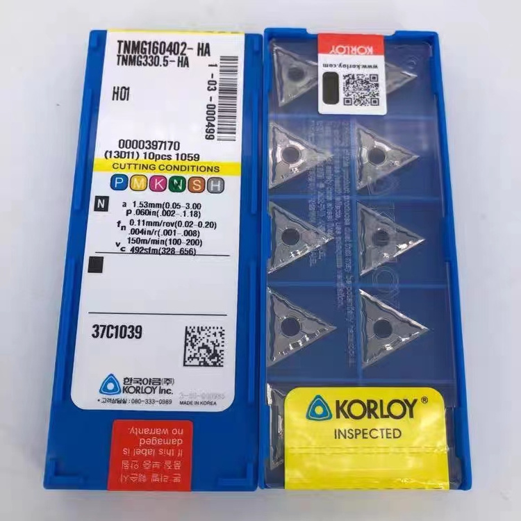 de carburo de tungsteno inserto korloy tnmg 220404 160404/08 triangulares inserto