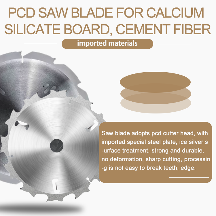 PCD tipped circular saw blade for fiber cement Fireproof board calcium silicate board cutting fiber cement saw blade