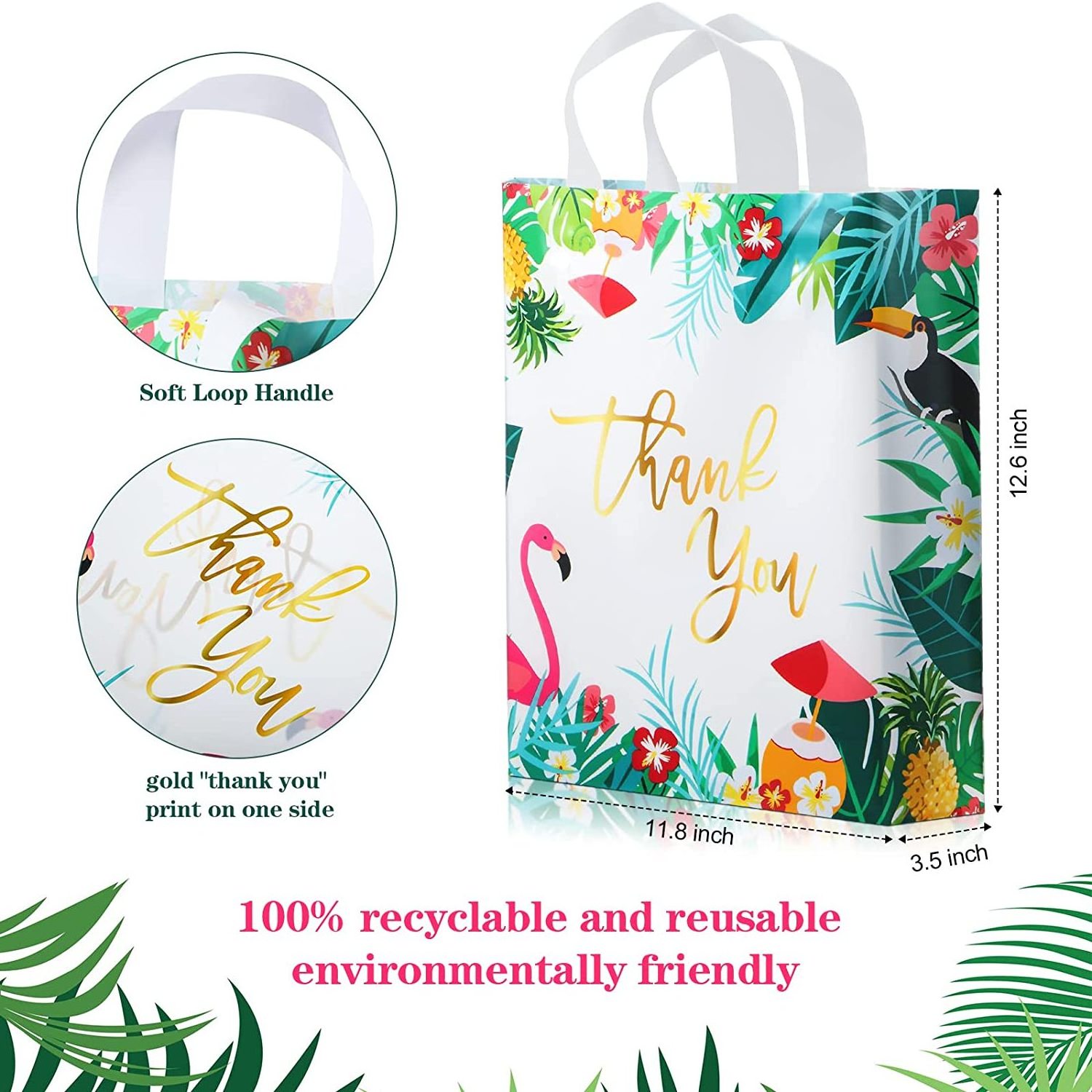 Eco-friendly Ldpe Transparent Pvc Tote Bag Own Logo Print Gift Plastic Bag with handle