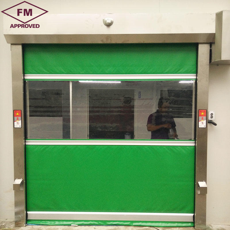 High Speed PVC Fabric Insulated Curtain Keep Temperature Rapid Rising  Fast Rolling Roller roll door for cold room