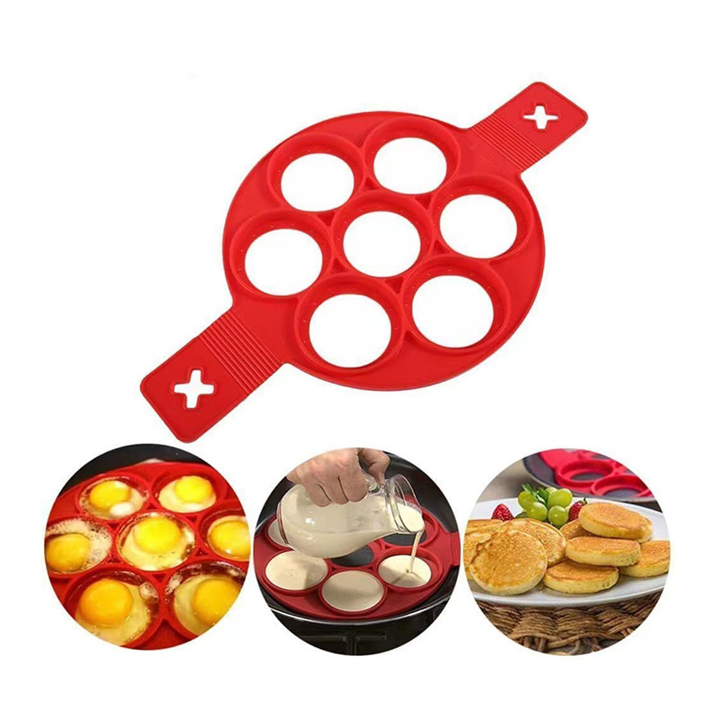 Nonstick Pancake Molds Ring Silicone Fried Egg Mould Reusable Pancake Maker Egg Ring Kitchen Cooking Baking Tools