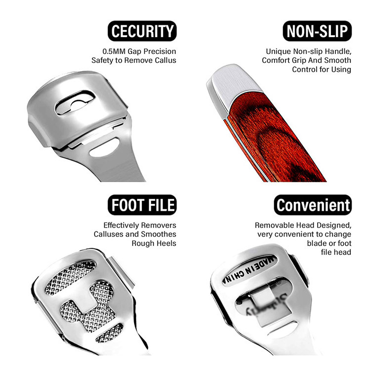 Professional Stainless Steel Foot File Foot Scrubber Pedicure Callus Remover With ABS Handle